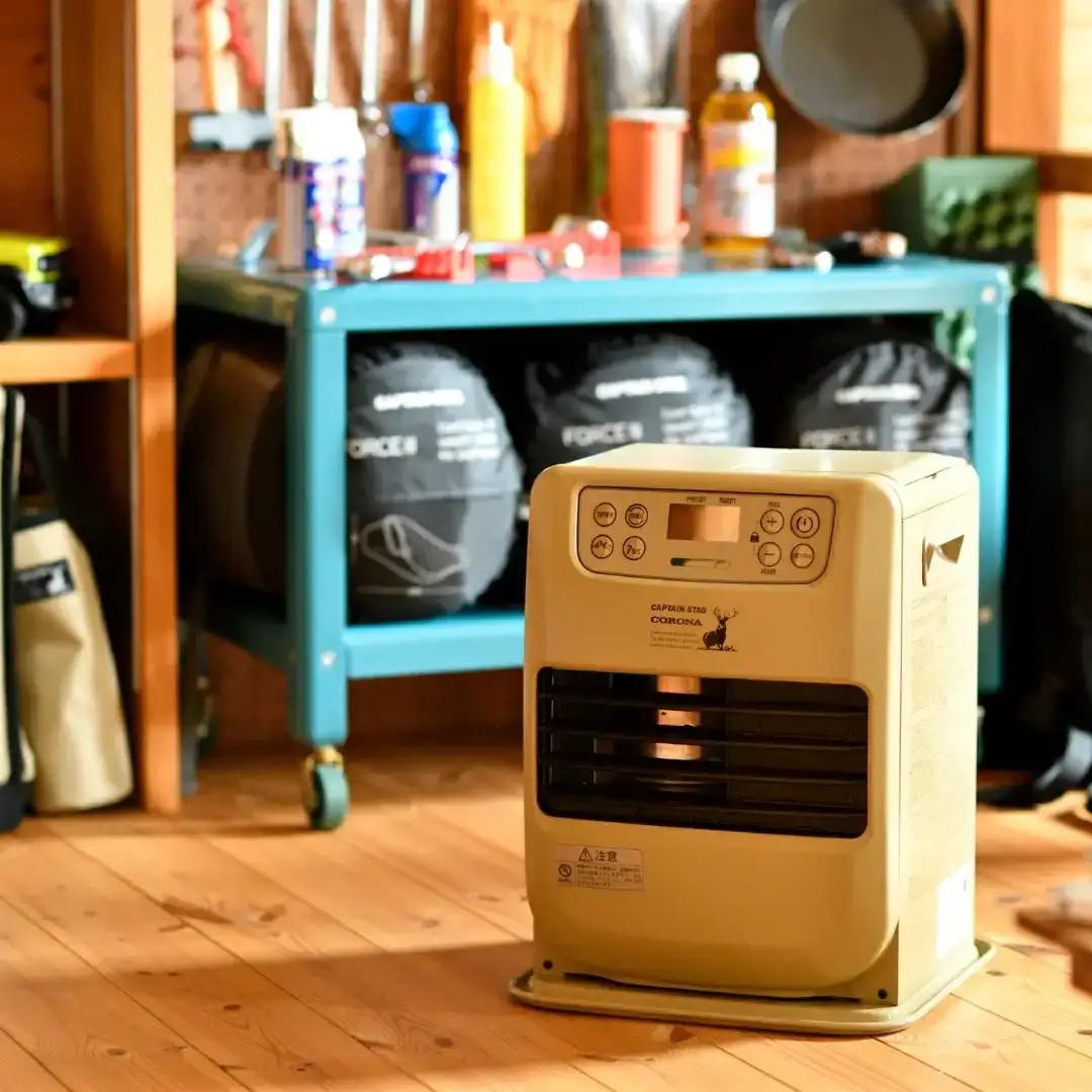 石油ファンヒーター ベージュ 7~9畳用 ポータブルバッテリー 電源対応 ストーブ 暖房 家電 キャプテンスタッグ コロナ