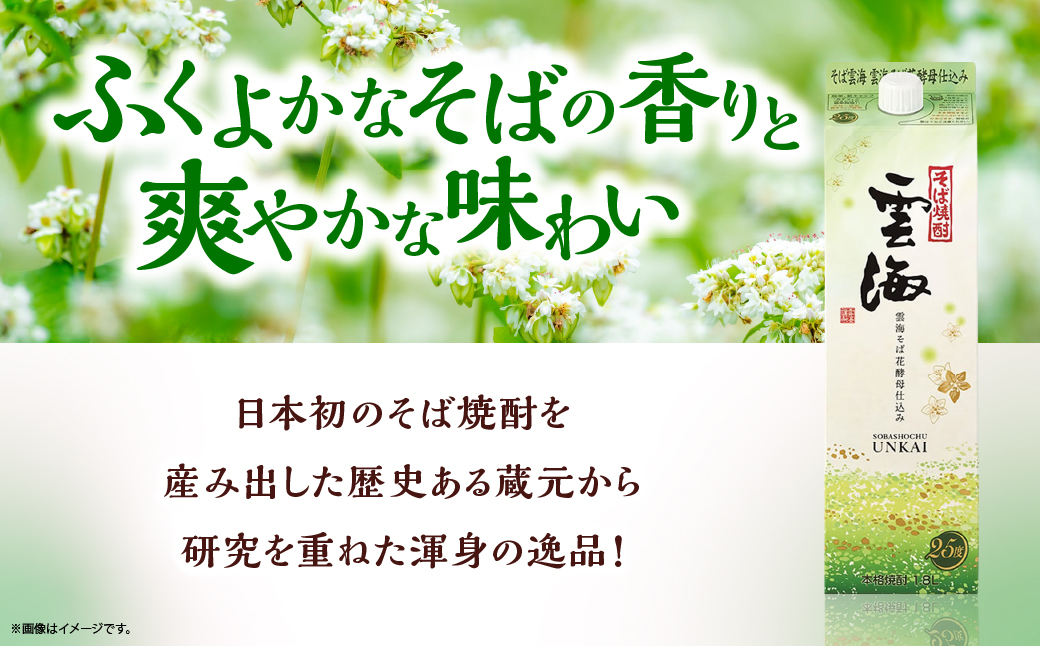 そば焼酎発祥の蔵元【雲海酒造】雲海そば花酵母仕込み 6本 [25度1800ml]_0087-015