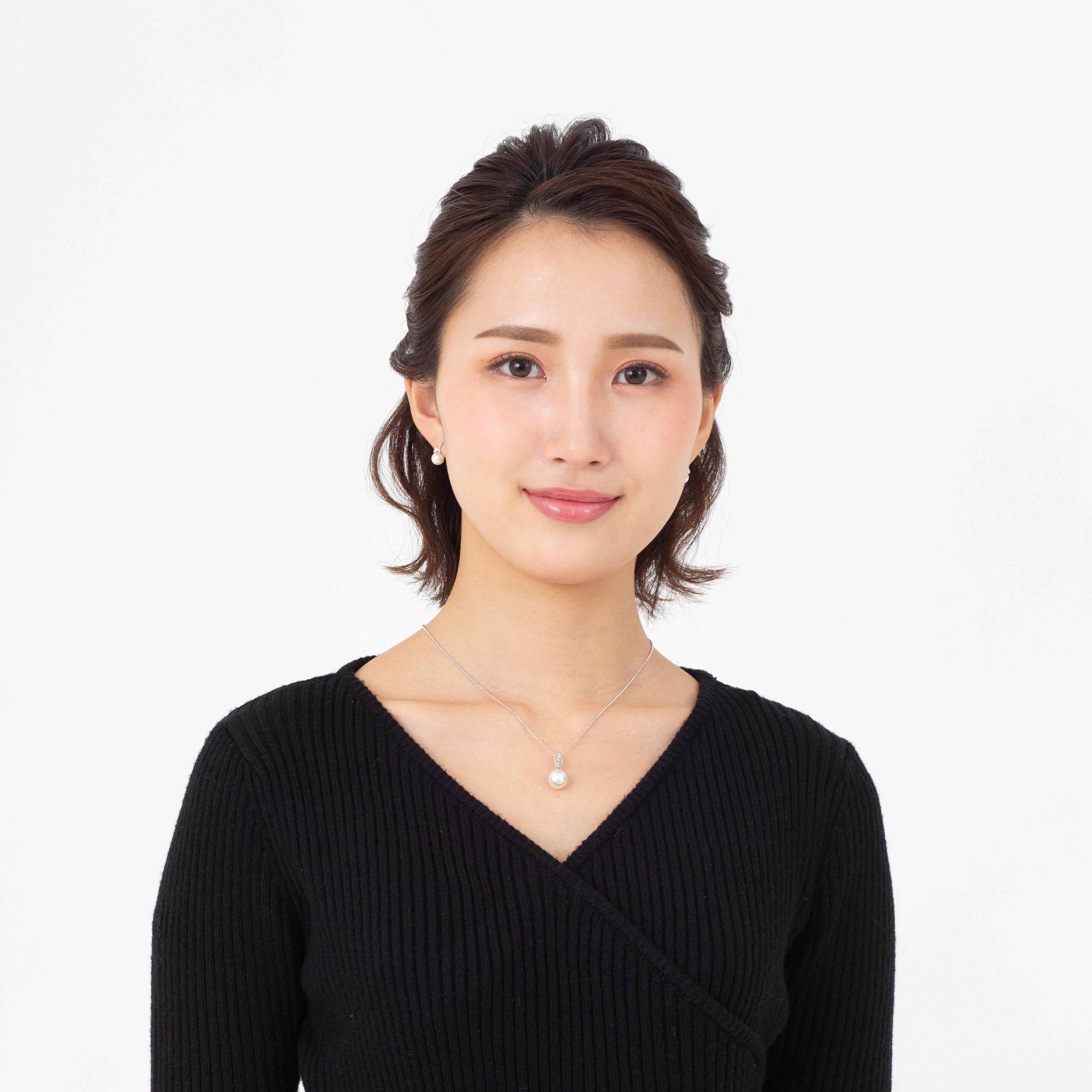 【澪標】シロチョウパール ダイヤモンド ホワイトゴールド ペンダントトップ｜無調色 白蝶真珠 南洋真珠 10mm K18WG