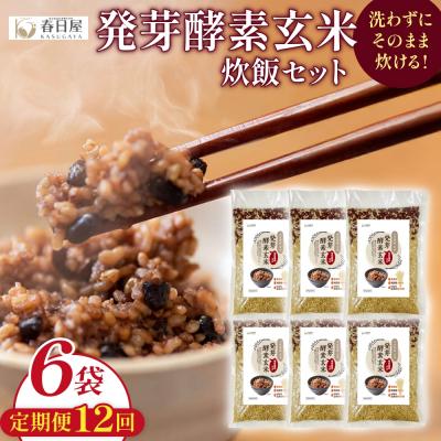 ふるさと納税 玖珠町 【定期便12回】 発芽酵素玄米炊飯セット 3合 (450g) 洗わずそのまま炊ける 無洗米 6袋 米