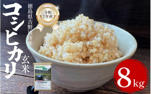 令和7年産 米 玄米 選べる 容量 8kg （2㎏×4袋） コシヒカリ 令和7年度産 玄米 1袋2kg 小分け 便利 お米 こめ 棚田米 白米 精米 ごはん ご飯 白飯 ゴハン 徳島県 吉野川市