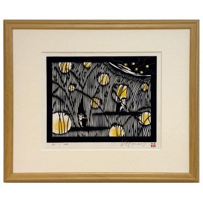 ふるさと納税 長野市 きりえ版画 野の花ぽえむシリーズ ほたる |  | 01