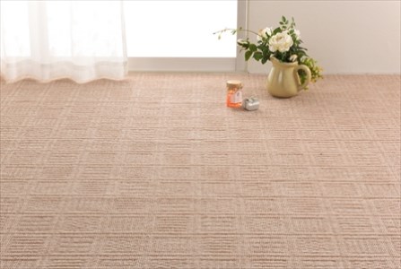 日本製 カーペット 正方形 4.5帖 約261×261cm ベージュ 1枚 600016945型 [3817]