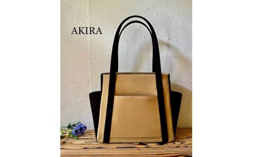 【AKIRAオリジナル】【マツコの知らない世界 で紹介されました！】中型レディストートバッグ ダブルポケット ベージュ帆布×黒帆布【2025年7月以降順次発送】 多収納 6ポケット 軽量 軽い 日本製 キャンバス 通勤 通学 大容量 上質 カジュアル オシャレ レディース カバン 鞄 バック