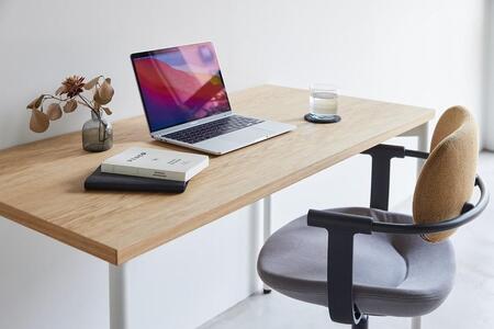 パソコンデスク シンプル デスク WAAKdesk TypeA 120 天板オーク｜脚ホワイト