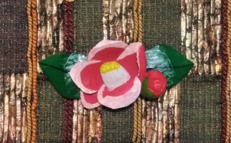 11月の帯留め（椿）（兼ブローチ）【hms015A】