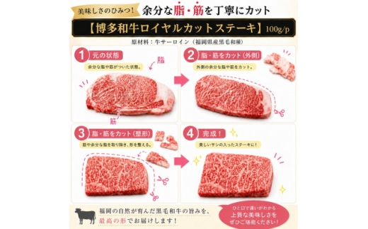 この味プレミアム!【A4～A5】博多和牛サーロインロイヤルカットステーキ　100g(大野城市)【1770983】