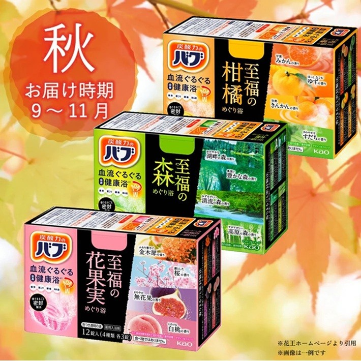秋　9～11月　※一例です。メーカーの生産状況により、内容が変更になる場合があります。ご了承ください。