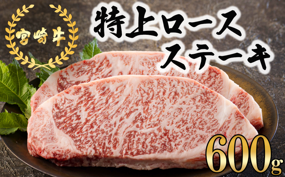 牛肉 ステーキ 宮崎牛 特上 ロースステーキ 300g ×2枚 計 600g[アグリ産業匠泰 宮崎県 美郷町 31be0028] 冷凍 小分け 肉 A4 A5 黒毛和牛 焼肉 焼き肉 BBQ バーベキュー 霜降り