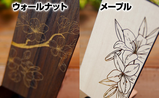 【組立式】木製スマホスタンド Iphoneスタンド スマートフォンスタンド 花柄 [スマホスタンド006 メイプル-03] CK092