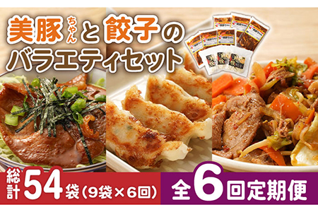 【全6回定期便】美豚ちゃんと餃子のバラエティセット おかず 簡単 レトルト （3種×3袋 計9袋詰合せ）【長崎フードサービス】 [PEL032]