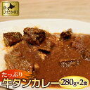 【ふるさと納税】 牛タン カレー 2パック 計 560g 牛たん たん タン 牛 牛肉 肉 ビーフ カレーライス ホロホロ 柔らか やわらか 1パック あたり 280g 冷凍 北海道 新ひだか町