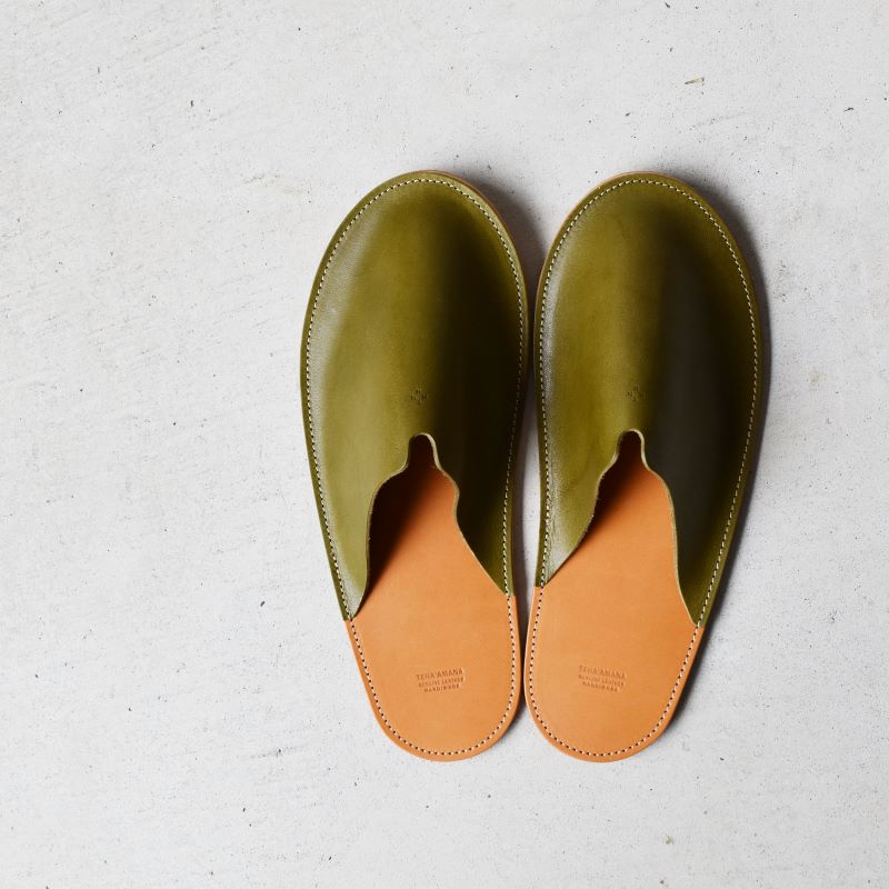 Teha’amana Slipper Basic M テハマナ スリッパ ベーシック M グリーン 革 皮 雑貨 おしゃれ レザー 本革 こだわりの逸品 地域特産品 ギフト 自分用 人気 おすすめ