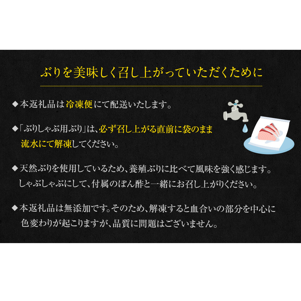 【数量限定】ひみ寒ぶりしゃぶしゃぶ用400g（200g×2）だし昆布・ゆずぽん付き | ぶりしゃぶ 鰤 ブリしゃぶ しゃぶしゃぶ 国産 寒ぶり 天然 ブリ 寒ブリ 数量限定 富山 氷見 特産品 おすす