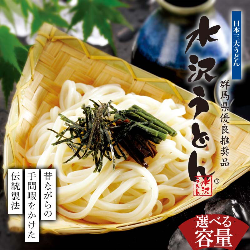 【ふるさと納税】 日本3大うどん 水沢うどん 容量が選べる 《商標登録の店が作った水沢うどん》 うどん 麺 麺類 加工品 食品 群馬県 渋川市 F4H-0427var