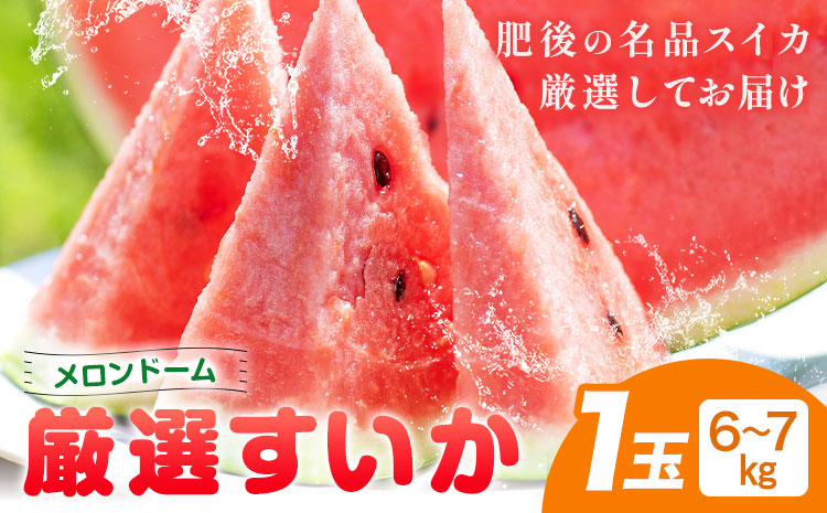 【先行予約】厳選すいか 1玉(6-7kg) 道の駅七城メロンドーム《2027年5月中旬-6月上旬頃出荷》品種おまかせ ランダム 肥後漫遊 味で勝負iS 祭りばやし 果物 フルーツ スイカ 西瓜 九州産