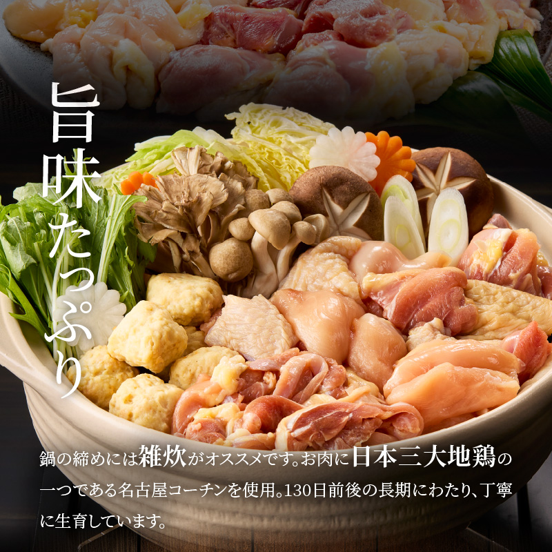 【半年に1回　計2回定期便】名古屋コーチン鍋&名古屋コーチン1羽分セット・名古屋コーチン焼鳥セット