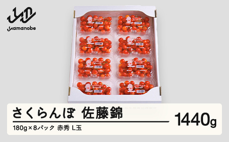 【先行予約】 さくらんぼ 佐藤錦 赤秀品 L玉 180g×8パック ご家庭用 2026年産 令和8年産 山形県産 mm-snplx1600