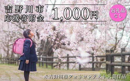 【 返礼品なし 1,000円  】 徳島県 吉野川市 への 寄附 応援寄附金
