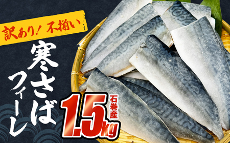 さば 〈 訳あり 〉寒さば フィーレ 無塩 1.5kg 冷凍 鯖 切り身 フィレ 不揃い 規格外 宮城県産 石巻市