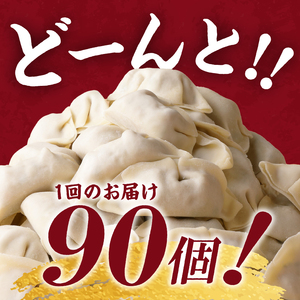【定期便】《6回・隔月配送》一徹堂・冷凍生餃子(30個)3パック