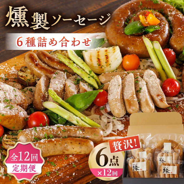 【ふるさと納税】【12回定期便】燻製 ソーセージ 6種詰め合わせ ウインナー フランクフルト スモーク 詰合せ 熊本県 特産品 6点 セット 豚肉 ポーク 冷凍 真空パック 深燻 粗挽 おかず 晩酌 ビール や お酒 に合う おつまみ 国産 九州 山鹿 送料無料【燻製工房 縁】[ZBF023]