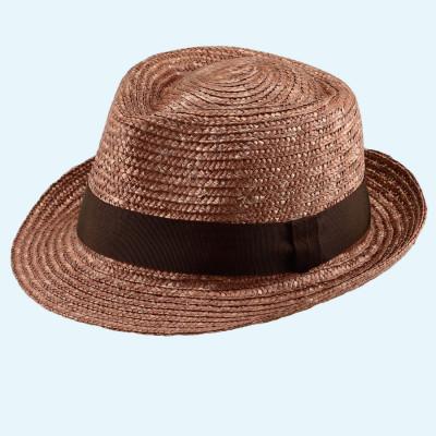 ふるさと納税 春日部市 春日部市伝統工芸品田中帽子店　麦わら中折れ ノア ブラウン 頭囲59cm(UK-H005-L-BR)