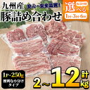 【ふるさと納税】＜選べる配送回数＞豚肉詰め合わせ(計2〜12kg・1パック250g) 国産 九州産 小分け 個包装 真空パック 定期便 鍋 冷凍配送 ぶた肉 ポーク セット 詰め合わせ ロースしゃぶしゃぶ 肩ロース生姜焼き 豚バラスライス こま切れ【三九】