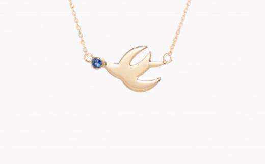 K18 スワロウズギフト ペンダント 鏡面仕上げ サファイア付き sese urban mining jewelry ネックレス ジュエリー レディース アクセサリー