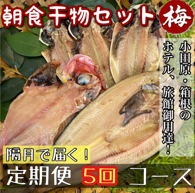 【隔月定期便5回】小田原、箱根の旅館、ホテル御用達！朝食干物セット 梅【 まぐろや 神奈川県小田原市 】 142069_DQ223