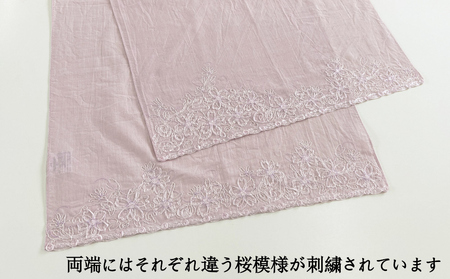 さくら咲く刺繍ストール ピンク | 新潟県 五泉市 ストール