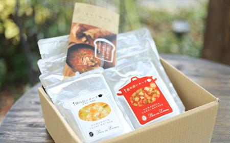 無添加・無着色 くまもと野菜畑スープ ミネストローネ＆押麦入り 各4袋セット 計8袋