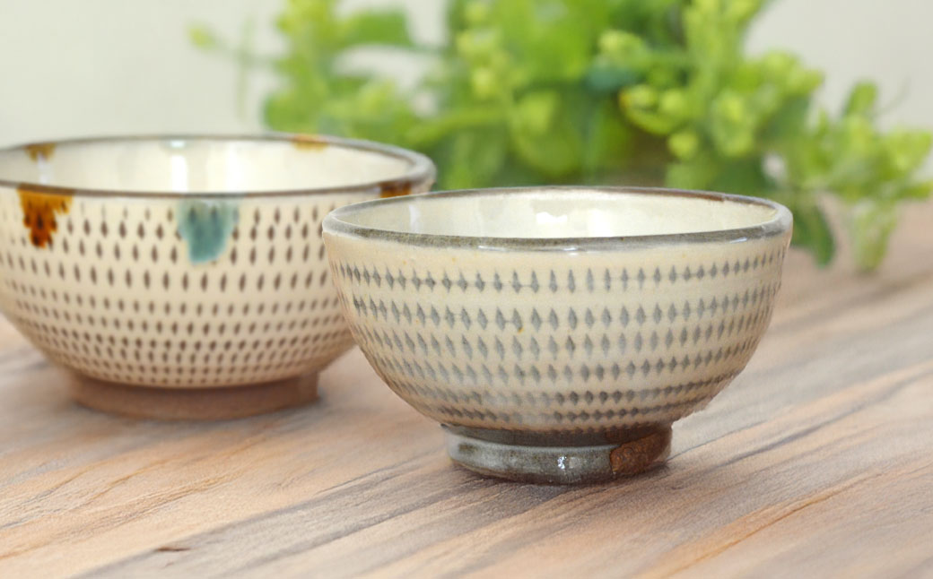 C21 【小石原焼 まるた窯】飛鉋 碗（白釉）