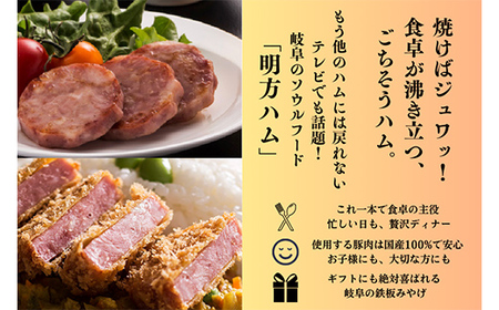 明方ハム 3本セット 計1050g 【JAめぐみの農業協同組合】ハム おつまみ 惣菜 晩酌 ディナー 弁当 ビール ワイン 酒のお供 大容量 まとめ買い 詰め合わせ 肉 食品 国産 豚肉 岐阜県 坂祝