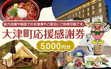 大津町 応援感謝券 5000円 観光協会《30日以内に出荷予定(土日祝除く)》熊本県 大津町 飲食店 宿泊施設