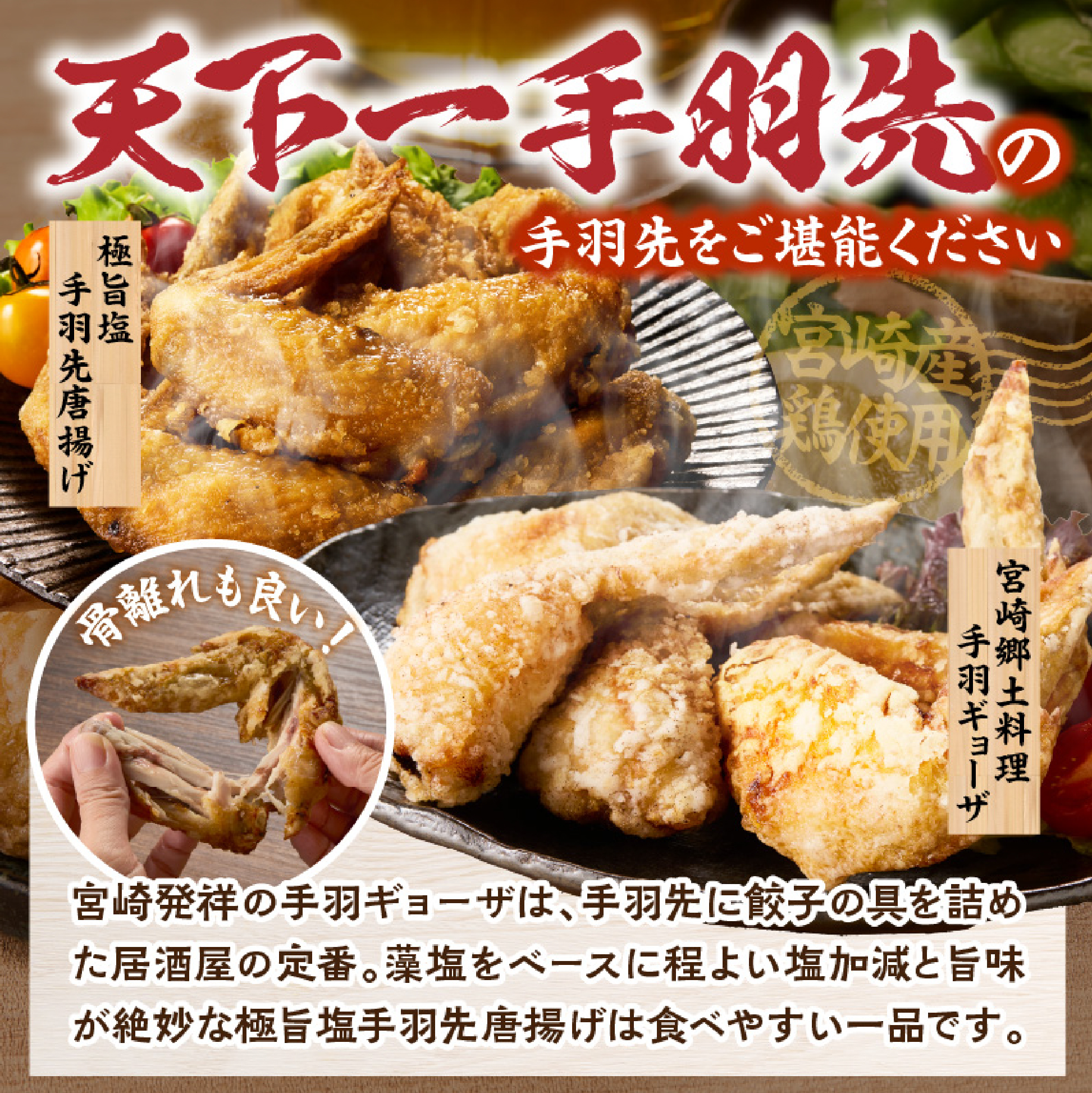 【手羽先サミット殿堂入り！】極旨塩 手羽先 唐揚げ 手羽ギョーザ セット 計24本（国産 鶏肉 手羽先 ギョウザ 餃子 塩 味付き 人気）