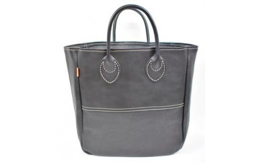栃木レザー使用｜ソフトな手触り 本革 A4対応トートバッグ｜Tote bag 03 M｜ブラック｜minca（全6色）