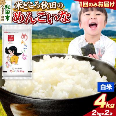 ふるさと納税 秋田市 めんこいな【白米】秋田県産 4kg(2kg×2袋)|15_zna-050401h