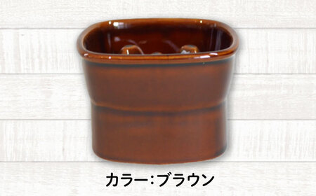 美濃焼　陶器製ペット用フードボウル【早食い防止 高台フードボウル (小/ブラウン)pet109】【1411096】