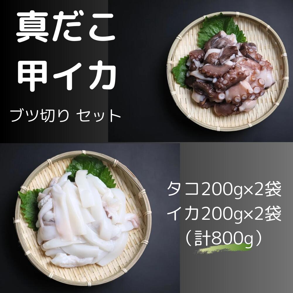 【ふるさと納税】修福丸ん 真だこ ・ 甲イカ ブツ切り セット タコ200g×2P、イカ200g×2P（計800g） 真空パック 小分け 送料無料
