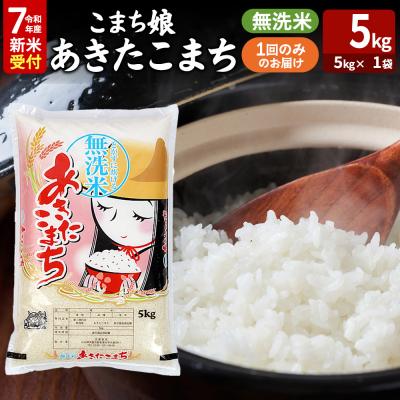 ふるさと納税 男鹿市 令和7年産新米受付『こまち娘』あきたこまち 無洗米 5kg|23_ysu-130501s