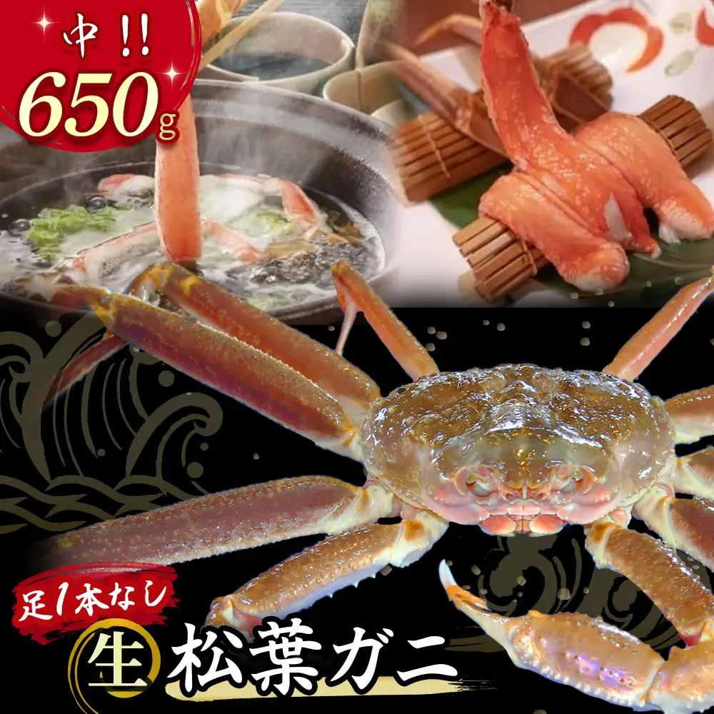 【先行予約】【魚倉】足１本なし 生 松葉ガニ （中650g） 訳あり 松葉ガニ