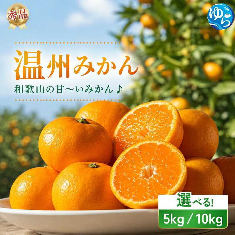 【ふるさと納税】 秀品 温州みかん 5kg 10kg / 数量限定 みかん ミカン 和歌山県 柑橘 甘い 蜜柑 フルーツ 果物 くだもの 食品 産地直送 由良町 ご家庭用 温州 訳ありみかん 大玉【2026年11月中旬～1月上旬頃に順次発送予定】
