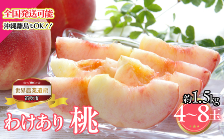 ＜25年発送先行予約＞山梨県笛吹市産　わけあり桃　約1.5kg　4玉～8玉 223-011