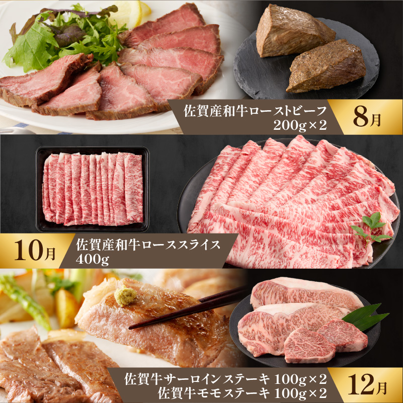 【定期便6回（偶数月）】中山牧場 厳選ギフト定期便 ／ 中山牧場 おすすめ セット佐賀牛 サーロイン ロース モモ 霜降り 赤身 ローストビーフ ステーキ スライス 薄切り 希少部位 すき焼き しゃぶしゃぶ 焼肉 カレー 佐賀産和牛 黒毛和牛 牛肉 肉 定期便 A5 A4 冷凍 国産 佐賀県 玄海町