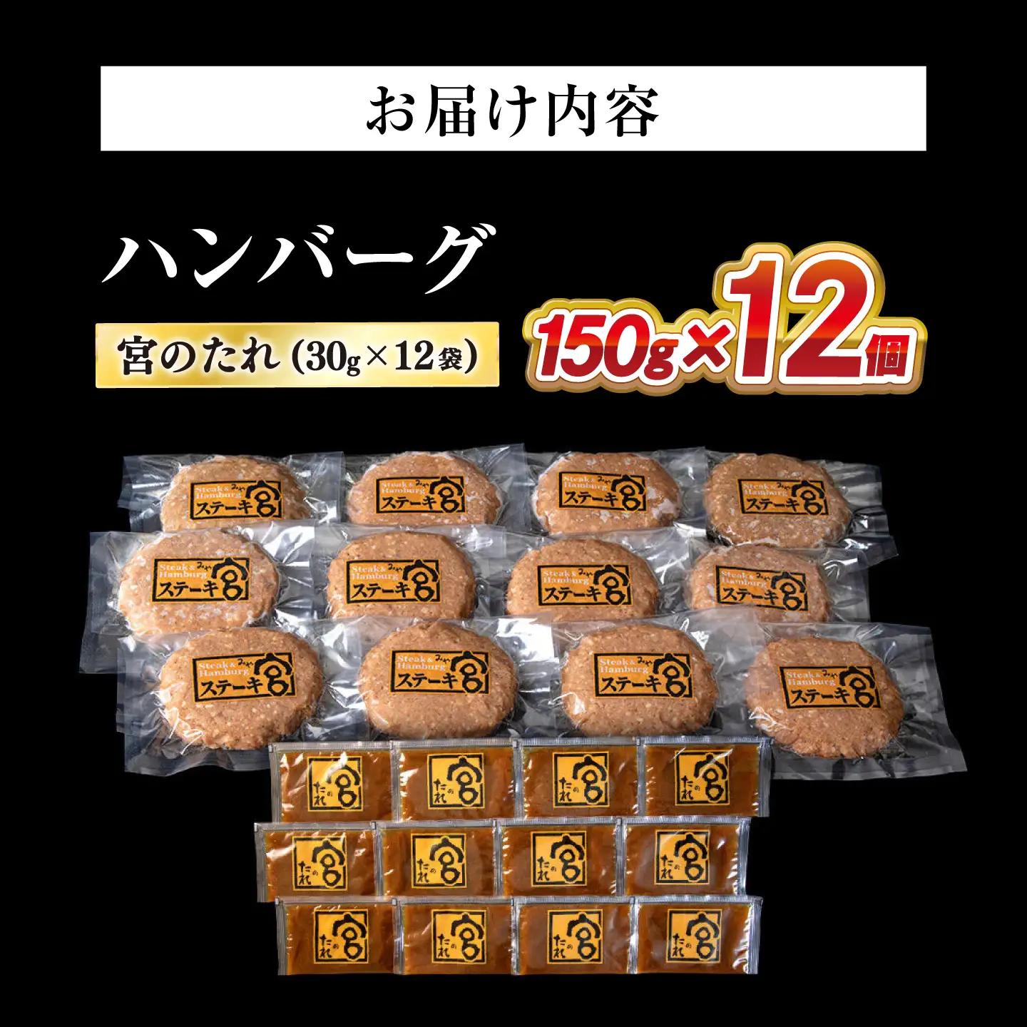 ハンバーグ12個  宮のタレセット [AQAM002]ハンバーグ