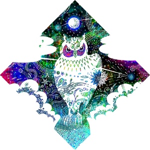 インテリア ［琉球イラストレーション］ 与儀勝之 『星の降る夜 / Starry night』 額装Mサイズ  BCAI006 アート