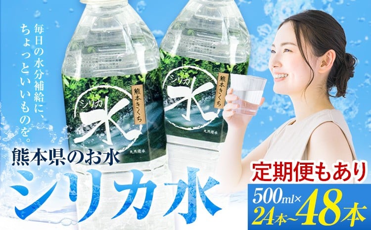 
            【定期便あり】水 シリカ水 選べる 500ml × 24本 48本 定期便年6回 有限会社七城町特産品センター メロンドーム 《30日以内に出荷予定(土日祝除く)》《お申し込みの翌月から出荷》 熊本県 菊池市 水 飲料 ドリンク 清涼飲料水 ペットボトル 定期便 送料無料
          