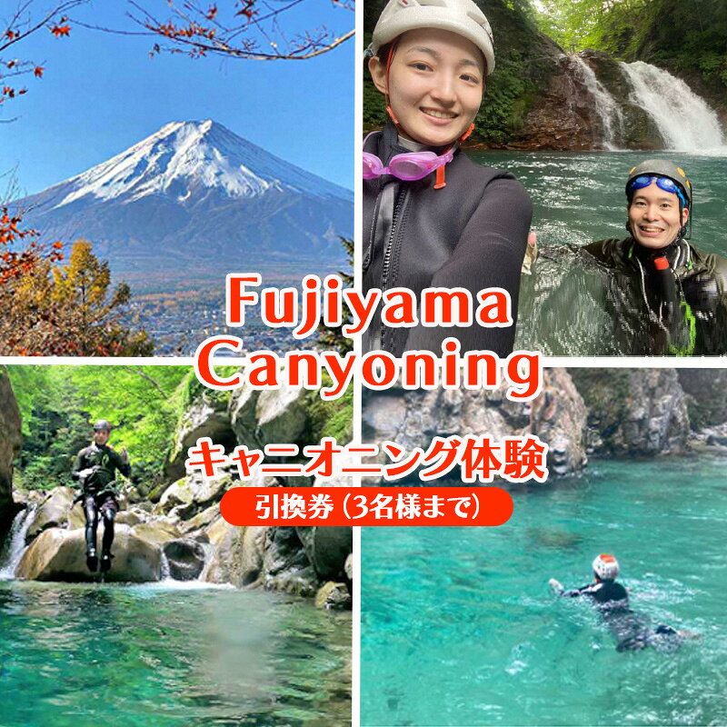 【ふるさと納税】チケット 富士山のふもとでキャニオニング体験 3名様まで 13歳以上 4月3日～11月30日 引換券 体験券 景ヶ島渓谷 案内資料付き プロガイド同行 無料レンタル付き 温泉案内 JR岩波駅無料送迎 カップル ご家族 ご友人 静岡県裾野市