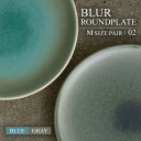 【ふるさと納税】【美濃焼】BLUR ROUNDPLATE（M）SET 02 BLUE×GRAY【Torazawa Ceramics】食器 皿 プレート [MET004]